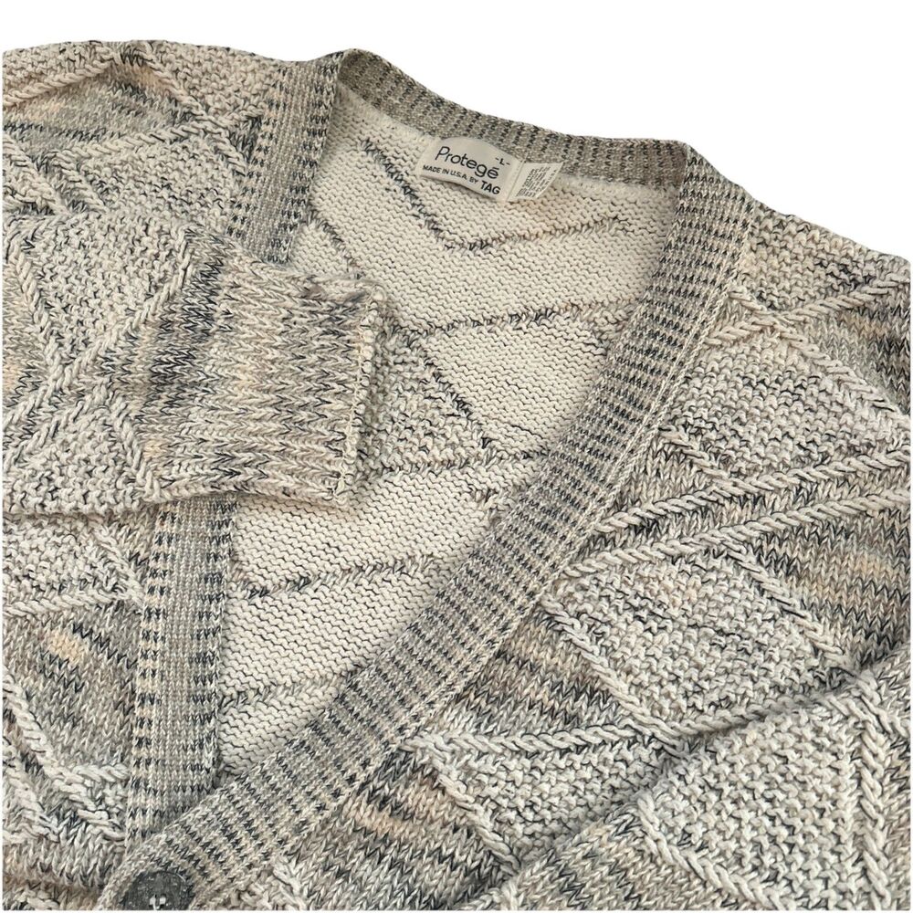 Vintage Protege Men’s L‎ Grandpa Cardigan Sweater GrandpaCore USA 90s Grunge EUC
